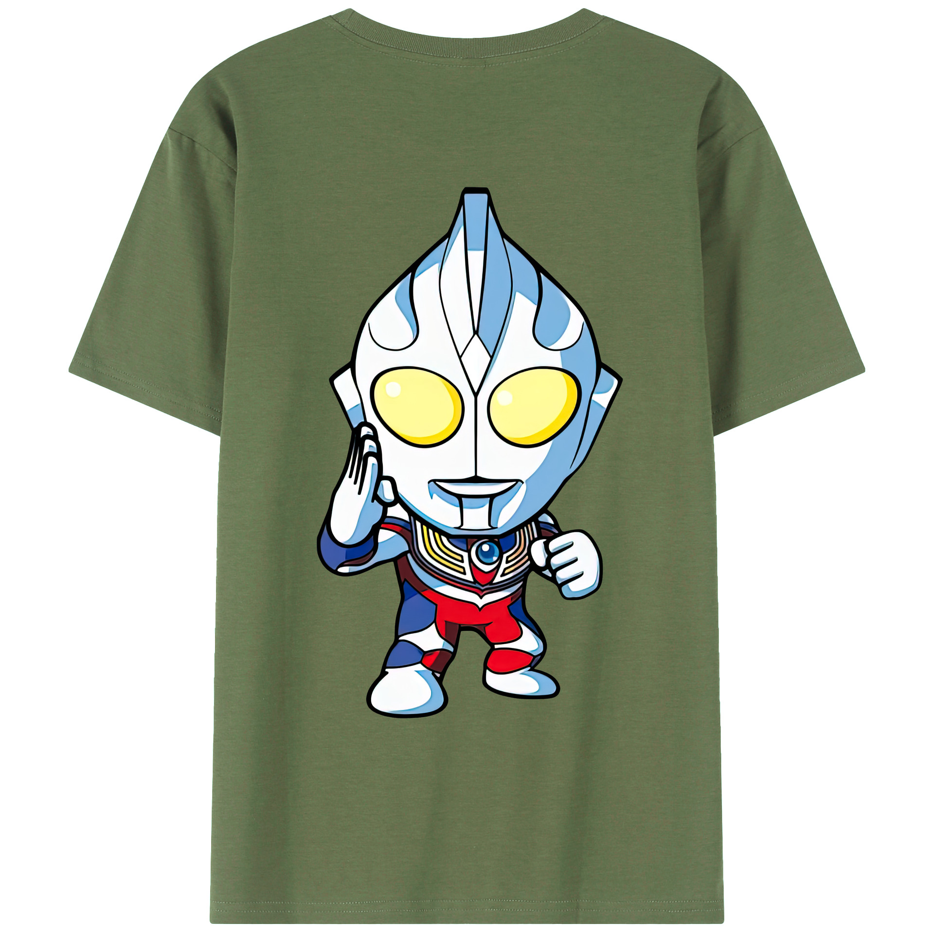 （画像用） ウルトラマン Ultraman 綿100％ メンズ半袖Tシャツ（バックプリント） 通気性